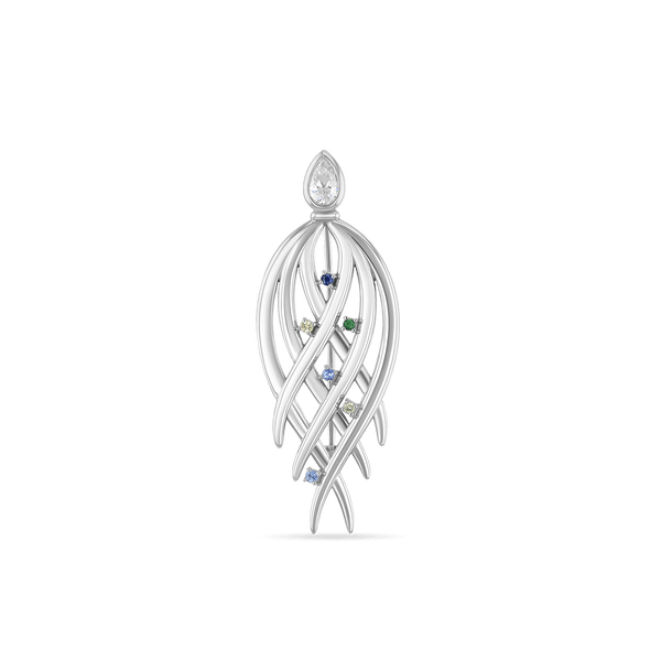 Dancing in the Ocean Brooch Catherine Best Platinum and Gemstone 