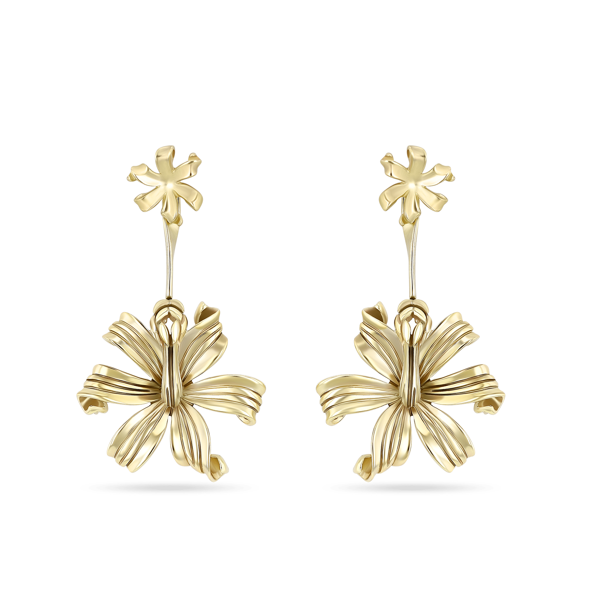 Nerine Lily Earrings Catherine Best Nerine Lily Drops 9ct Yellow Gold 
