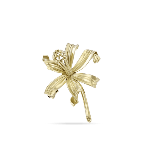 Nerine Lily Brooch Catherine Best 9ct Yellow Gold 