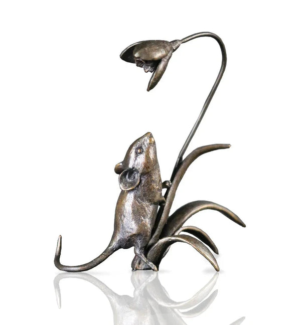 Richard Cooper Mouse with Snowdrop Bronze Sculpture Catherine Best Dev 