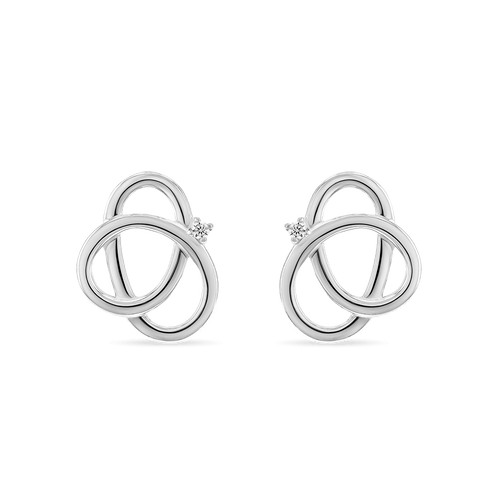 Bowline Earrings Catherine Best Dev Silver and Cubic Zirconia Studs 