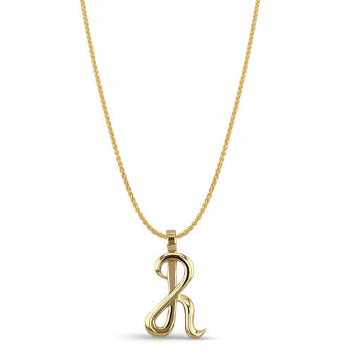 Initial R Love Letter Pendant Catherine Best Dev 9ct Yellow Gold Pendant on a 18