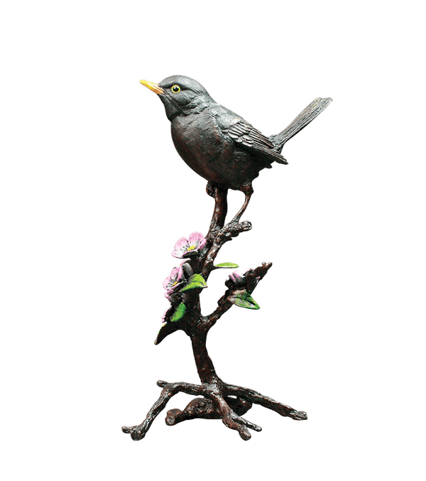 Richard Cooper Blackbird with Blossom Bronze Sculpture Catherine Best Dev 