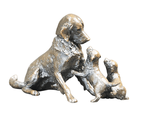 Richard Cooper Retriever with Puppies Bronze Sculpture Catherine Best Dev 