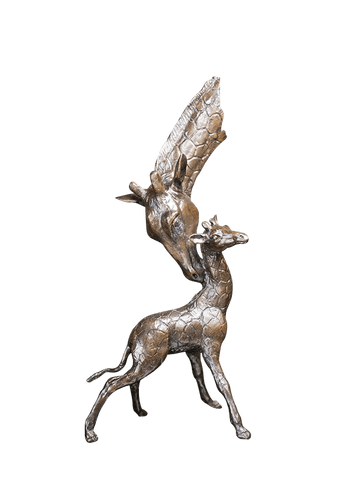 Richard Cooper Giraffe & Calf Solid Bronze Sculpture Catherine Best Dev 