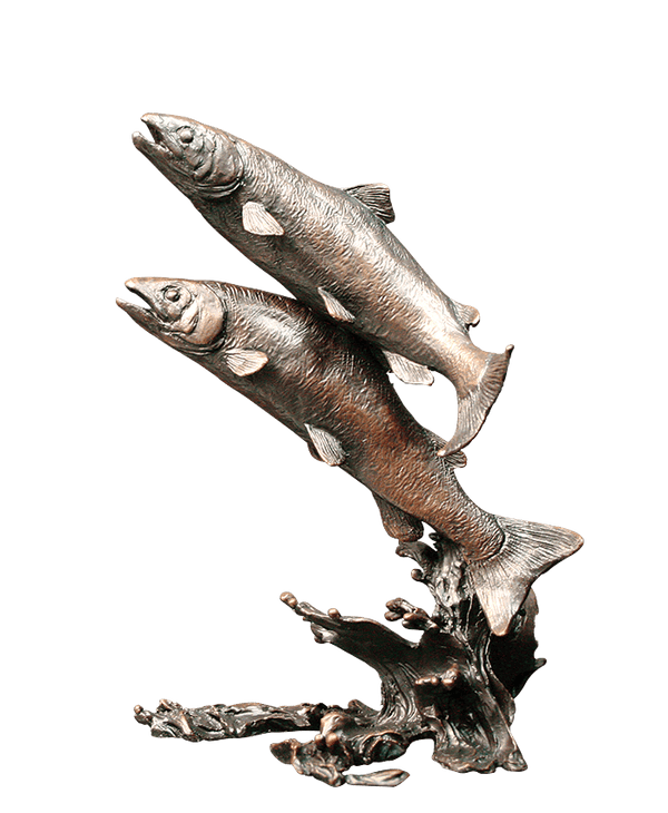 Richard Cooper Pair of Salmon Bronze Sculpture Catherine Best Dev 