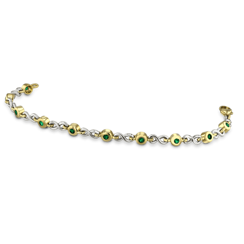 Linked Forever Bracelet Catherine Best Dev Emerald 18ct Yellow Gold and Platinum 