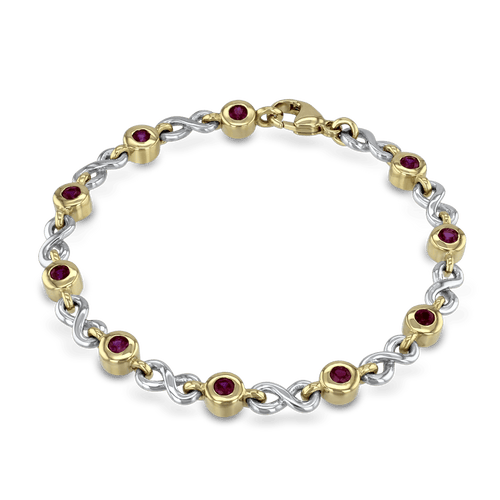 Linked Forever Bracelet Catherine Best Dev Ruby 18ct Yellow Gold and Platinum 