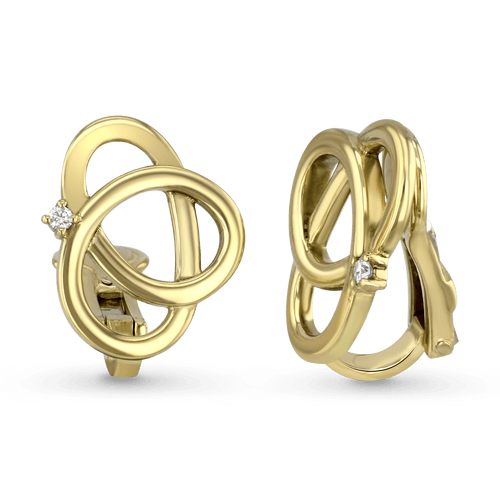 Bowline Earrings Catherine Best Dev Diamond 18ct Yellow Gold Design 3