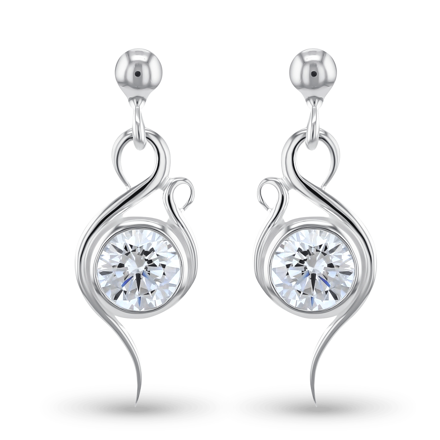 Flamingo Earrings Catherine Best Dev Clear Cz 