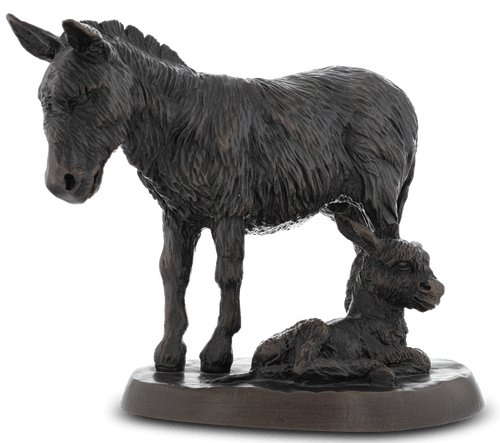 Bronze Donkey & Foal Sculpture Catherine Best Dev Bronze Resin 