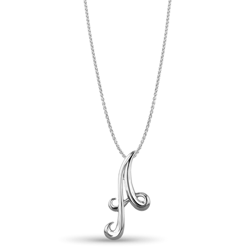 Initial A Love Letter Pendant In Silver Catherine Best