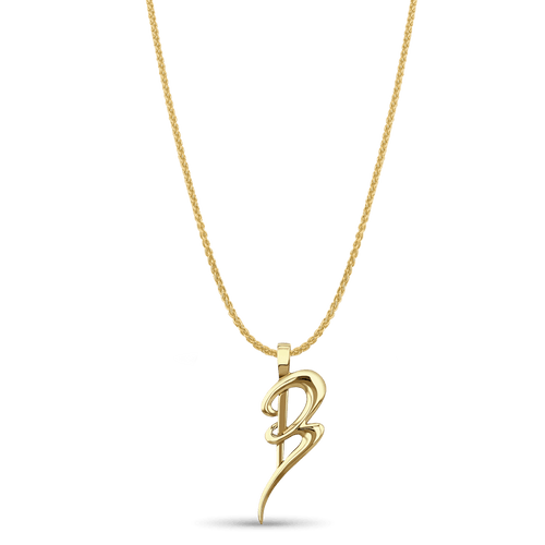Initial B Love Letter Pendant Catherine Best Dev 9ct Yellow Gold Pendant on a 18 chain 