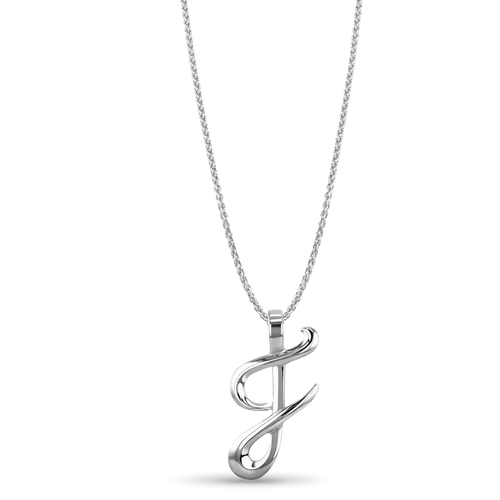 Initial F Love Letter Pendant Catherine Best Dev Pendant on a 18 chain Silver 