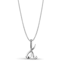 Initial K Love Letter Pendant Catherine Best Dev Silver Pendant on a 18 chain 