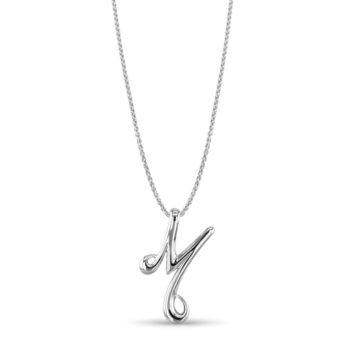 Initial M Love Letter Pendant Catherine Best Dev Silver Pendant on a 18 chain 