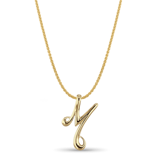 Initial M Love Letter Pendant Catherine Best Dev 9ct Yellow Gold Pendant on a 18 chain 