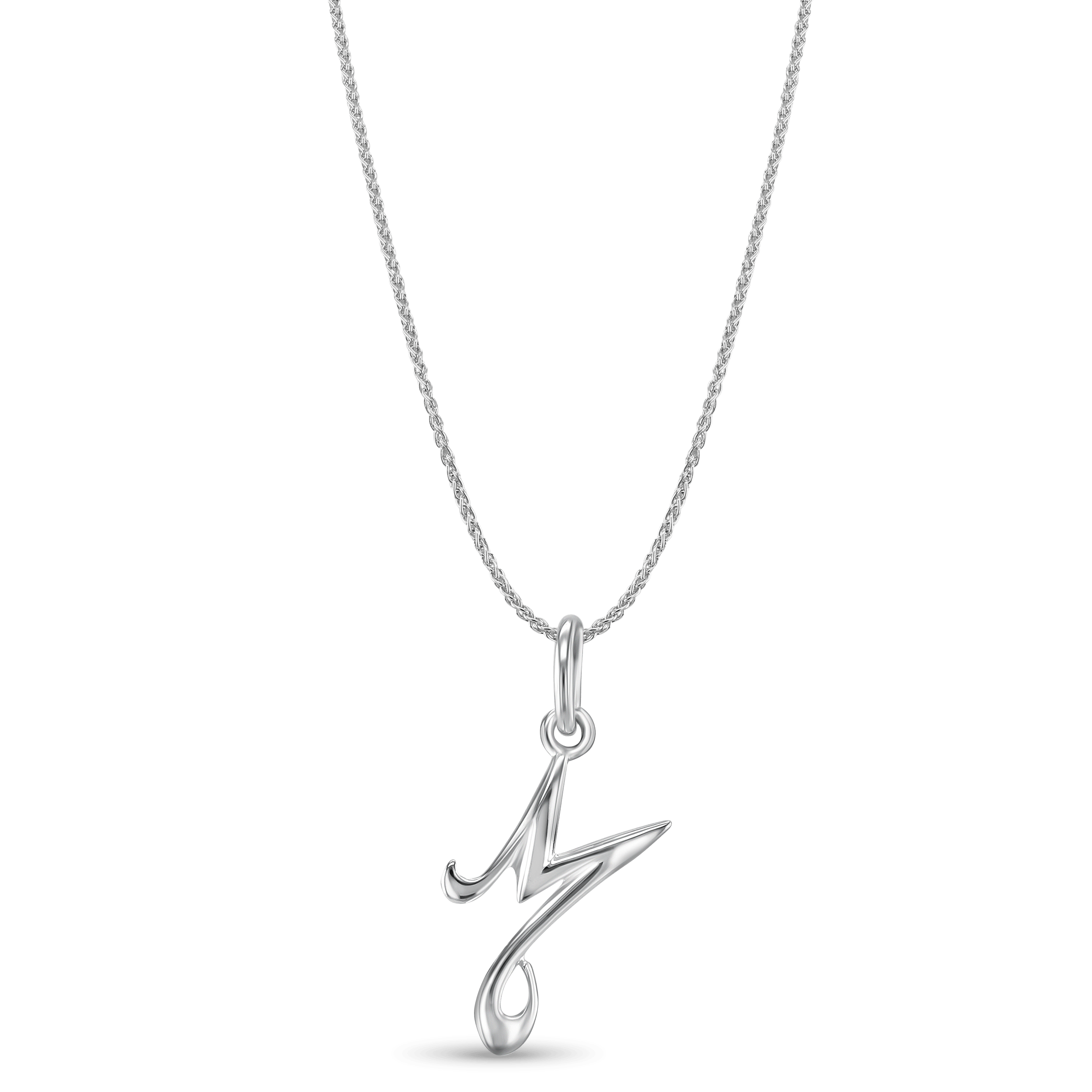 Initial M Love Letter Mini Pendant in Silver Catherine Best Dev Pendant 