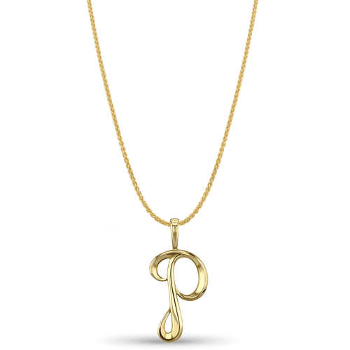Initial P Love Letter Pendant Catherine Best Dev 9ct Yellow Gold Pendant on a 18 chain 