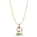 Initial Q Love Letter Pendant Catherine Best Dev 9ct Yellow Gold Pendant on a 18