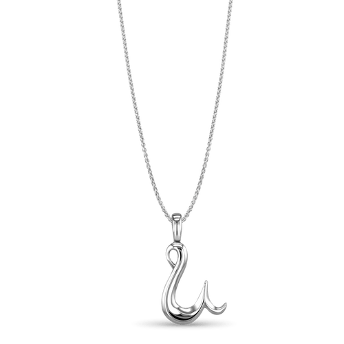 Initial U Love Letter Pendant Catherine Best Dev Silver Pendant on a 18 chain 