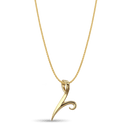 Initial V Love Letter Pendant Catherine Best Dev 9ct Yellow Gold Pendant on a 18