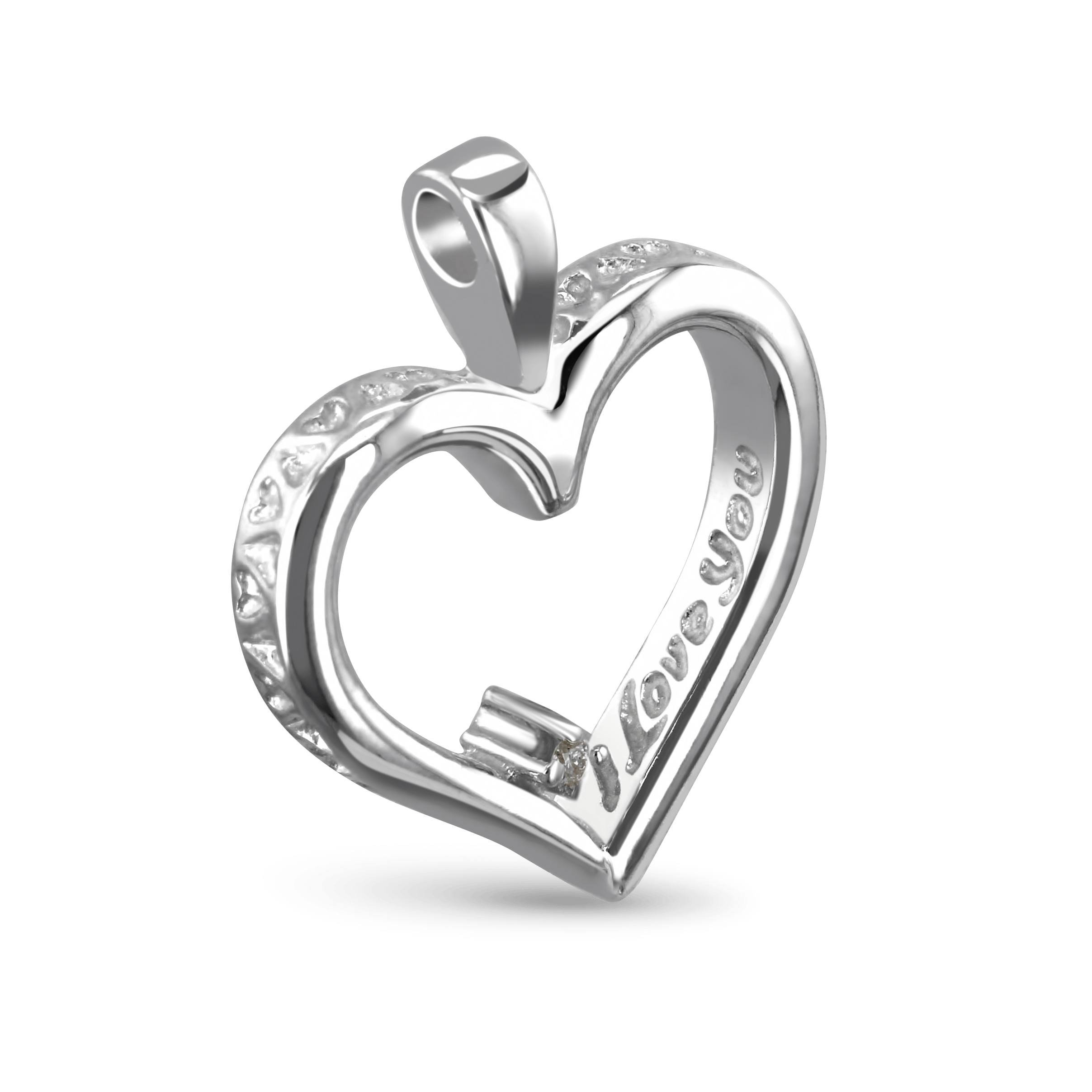 I Love You Pendant Catherine Best Dev 9ct White Gold Pendant 