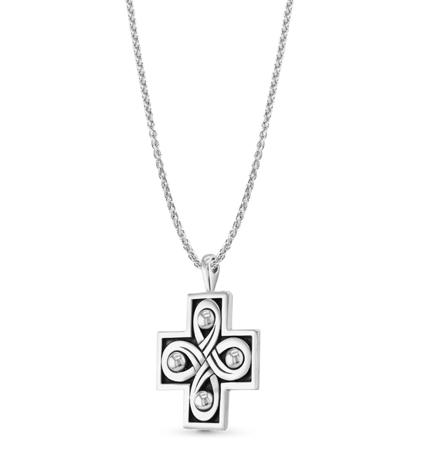 Spirit Religious Cross Pendant in Silver Catherine Best Dev Pendant on a 18" chain 
