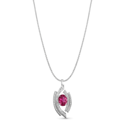 Platinum Pink Tourmaline and Diamond Pendant Catherine Best