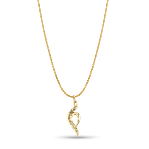 Wildflame Pendant Catherine Best Dev 9ct Yellow Gold Pendant on a 18