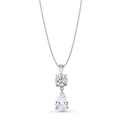 Midnight Pendant Catherine Best Dev 2 Stone Design Clear Cubic Zirconia Pendant on a 18 chain