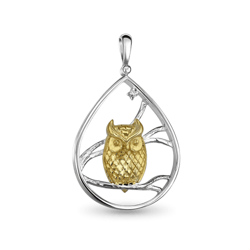 The Wise One Pendant Catherine Best Dev Silver and Gold Plate Pendant 