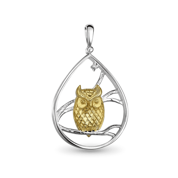 Diamond clearance owl pendant