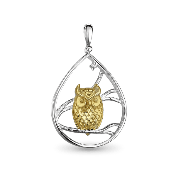 Owl diamond pendant on sale