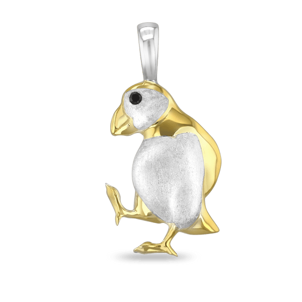 Oscar the Puffin Pendant Catherine Best Dev Silver and Gold Plate Pendant 