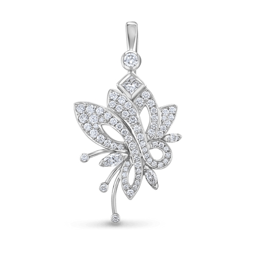 Flutterby Handmade Diamond Pendant in Platinum Catherine Best Dev Pendant 