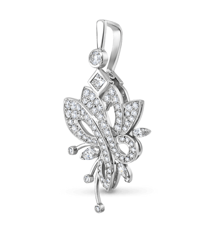 Flutterby Handmade Diamond Pendant in Platinum Catherine Best Dev 