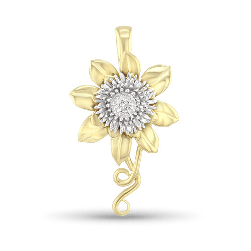 Clematis Empress Pendant Catherine Best Dev Silver and 9ct Yellow Gold Pendant 