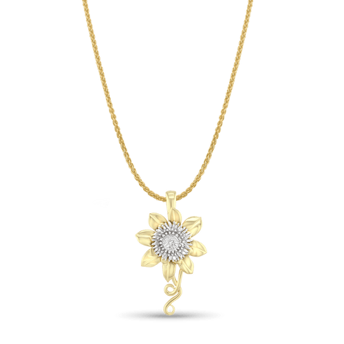 Clematis Empress Pendant Catherine Best Dev Silver and 9ct Yellow Gold Pendant on a 18