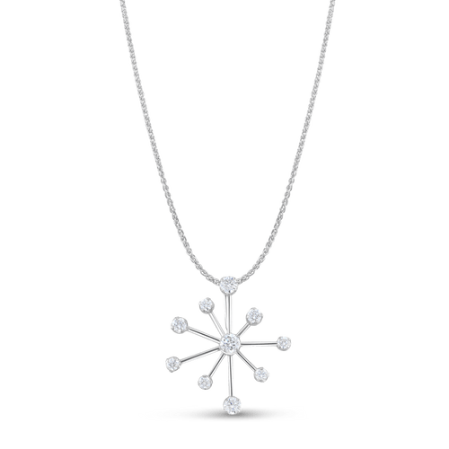 Starburst Silver and Cubic Zirconia Pendant Catherine Best Dev Pendant on a 18 chain 