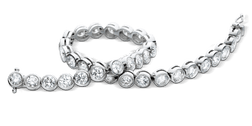 Luna 18ct White Gold Rub Over Set Diamond Bracelet Catherine Best Dev 2 carats featuring 56 Diamonds 