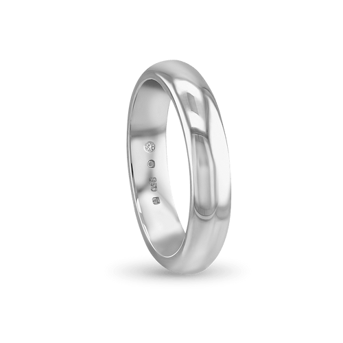 The CB Ladies Court Shaped Wedding Ring Catherine Best Dev Platinum 4mm 