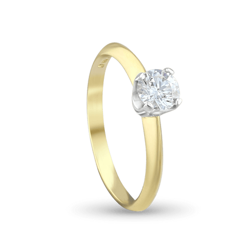 Juno Ring Catherine Best Dev 4 Claw 18ct Yellow Gold and Platinum 0.50ct G Vs1