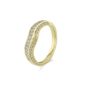 Starlight Ring Catherine Best Dev 18ct Yellow Gold Top and Side Set Diamonds Higher 24mm Version