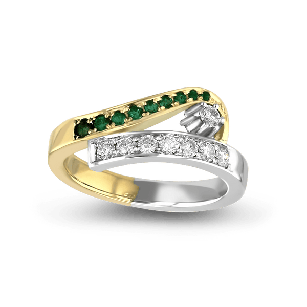 Reflect Ring Catherine Best Dev Emerald 18ct Yellow Gold & Platinum 