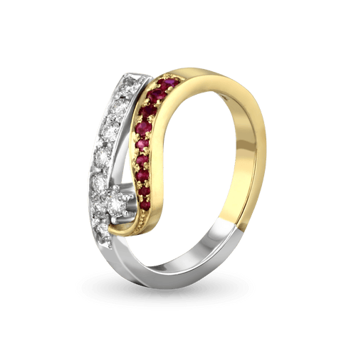 Reflect Ring Catherine Best Dev Ruby 18ct Yellow Gold & Platinum 