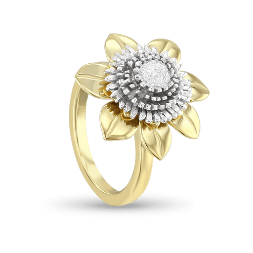 Clematis Empress Ring Catherine Best Dev Silver and 9ct Yellow Gold 