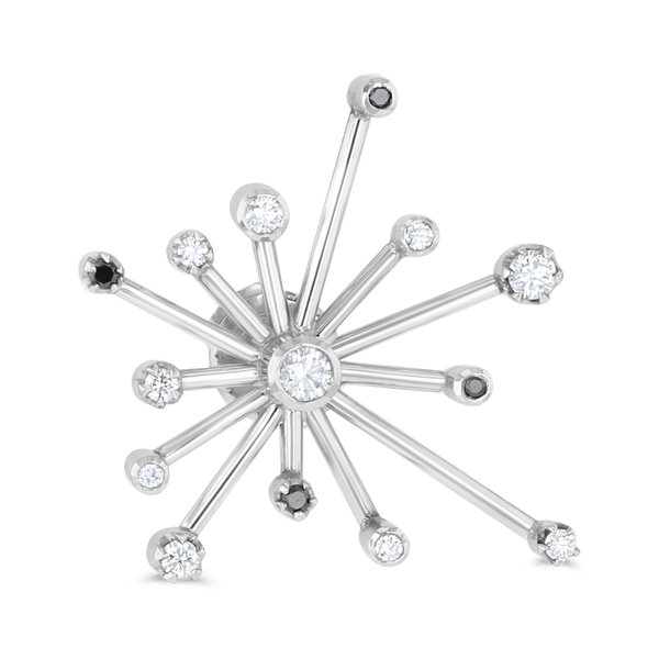 Starburst Diamond Brooch Pin Catherine Best Dev Larger Platinum Black Diamond