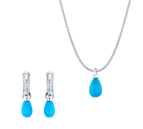 Sky Drops Pendant and Earrings Set Catherine Best Pendant on a 18