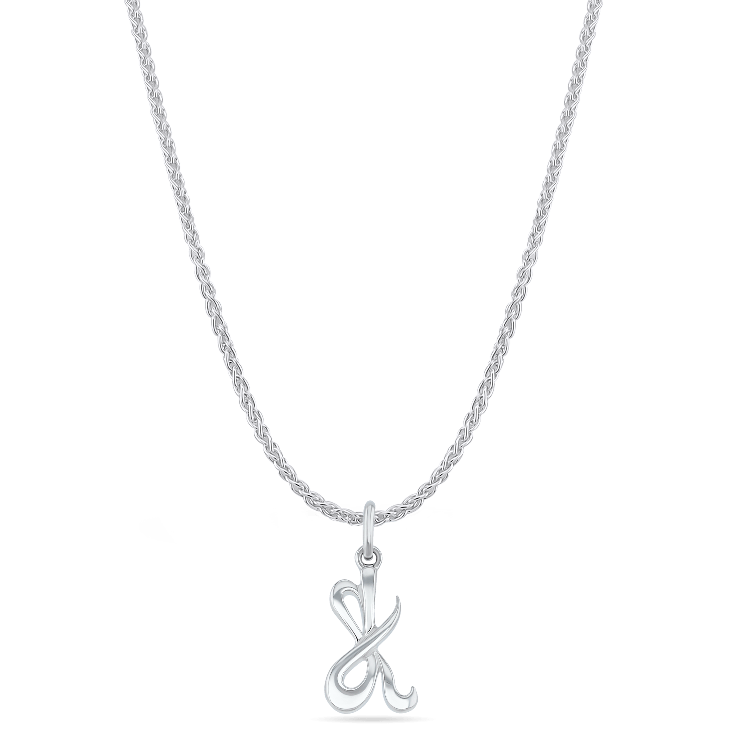 Initial K Love Letter Mini Pendant in Silver Catherine Best Dev Pendant 